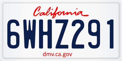 CA license plate 6WHZ291