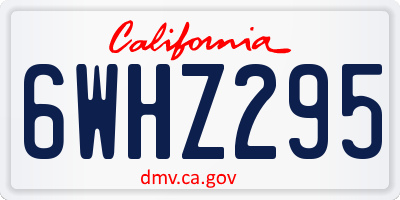 CA license plate 6WHZ295