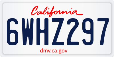 CA license plate 6WHZ297
