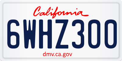 CA license plate 6WHZ300