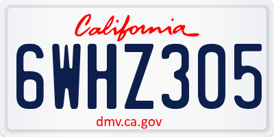 CA license plate 6WHZ305
