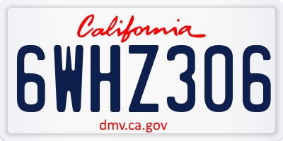 CA license plate 6WHZ306
