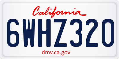 CA license plate 6WHZ320
