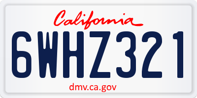 CA license plate 6WHZ321