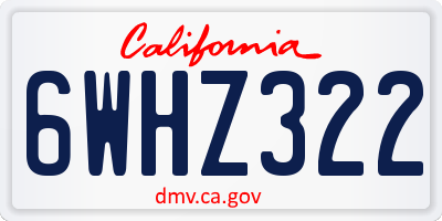 CA license plate 6WHZ322