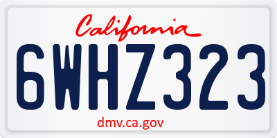 CA license plate 6WHZ323