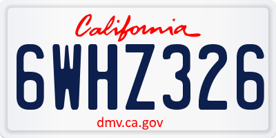 CA license plate 6WHZ326