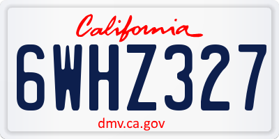 CA license plate 6WHZ327