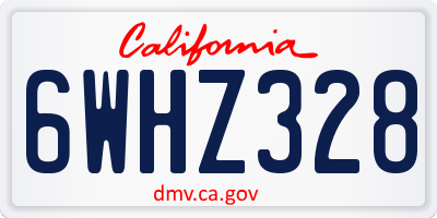 CA license plate 6WHZ328