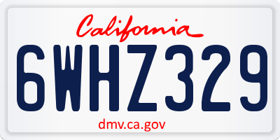 CA license plate 6WHZ329