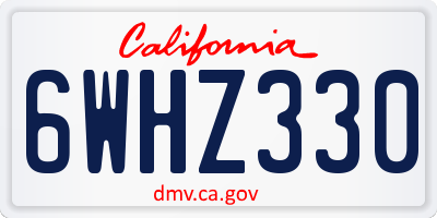 CA license plate 6WHZ330