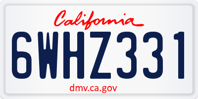 CA license plate 6WHZ331