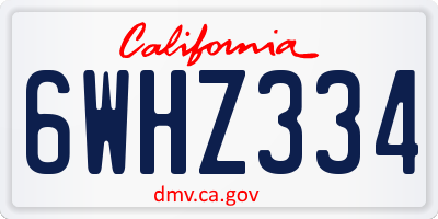 CA license plate 6WHZ334