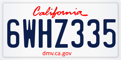 CA license plate 6WHZ335
