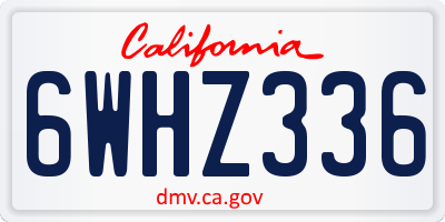 CA license plate 6WHZ336
