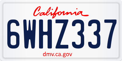 CA license plate 6WHZ337
