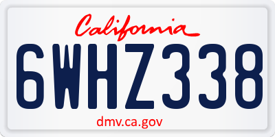CA license plate 6WHZ338