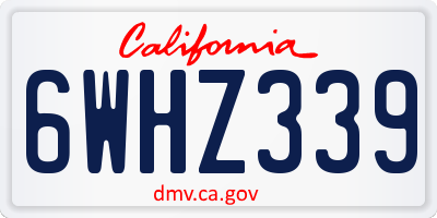 CA license plate 6WHZ339