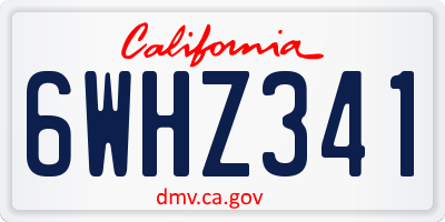 CA license plate 6WHZ341