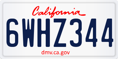 CA license plate 6WHZ344