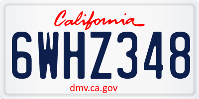 CA license plate 6WHZ348