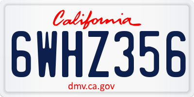 CA license plate 6WHZ356