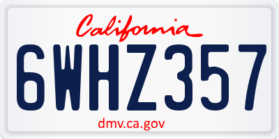 CA license plate 6WHZ357