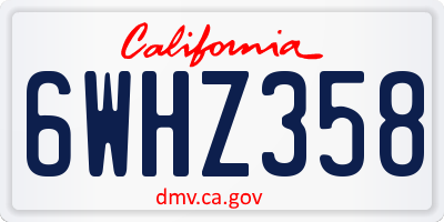 CA license plate 6WHZ358