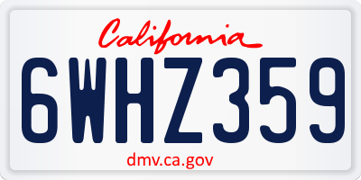 CA license plate 6WHZ359