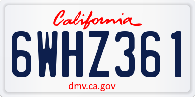 CA license plate 6WHZ361