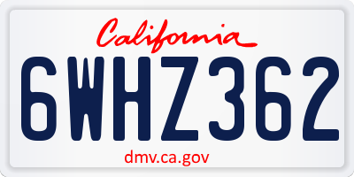 CA license plate 6WHZ362