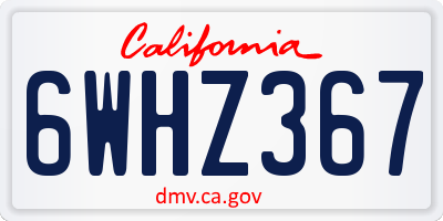 CA license plate 6WHZ367