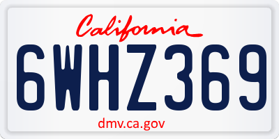 CA license plate 6WHZ369