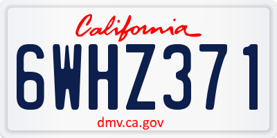 CA license plate 6WHZ371