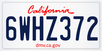 CA license plate 6WHZ372