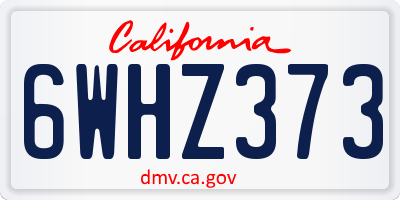 CA license plate 6WHZ373