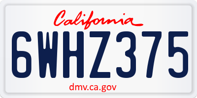 CA license plate 6WHZ375