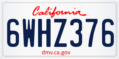 CA license plate 6WHZ376