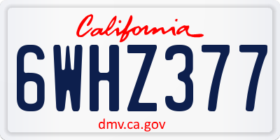 CA license plate 6WHZ377