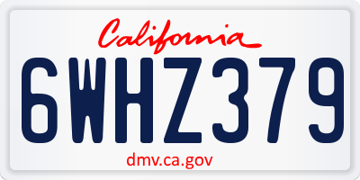 CA license plate 6WHZ379