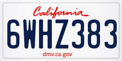 CA license plate 6WHZ383