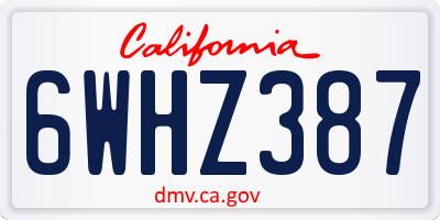 CA license plate 6WHZ387