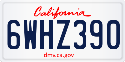 CA license plate 6WHZ390