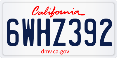 CA license plate 6WHZ392