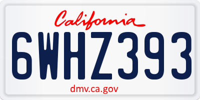 CA license plate 6WHZ393