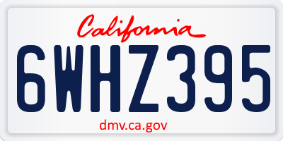 CA license plate 6WHZ395