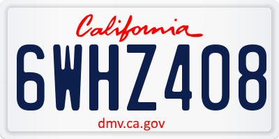 CA license plate 6WHZ408