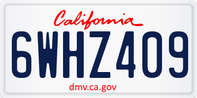 CA license plate 6WHZ409
