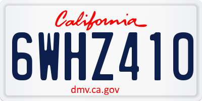 CA license plate 6WHZ410