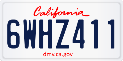 CA license plate 6WHZ411